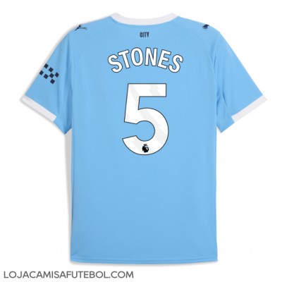 Camisa de Futebol Manchester City John Stones #5 Equipamento Principal 2025-26 Manga Curta Camisa de Futebol Manchester City John Stones #5 Equipamento Principal 2025-26 Manga Curta